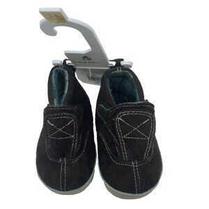 Old Navy Newborn Baby Shoes 3-6 Months Slip On Soft Sole Slippers Brown New